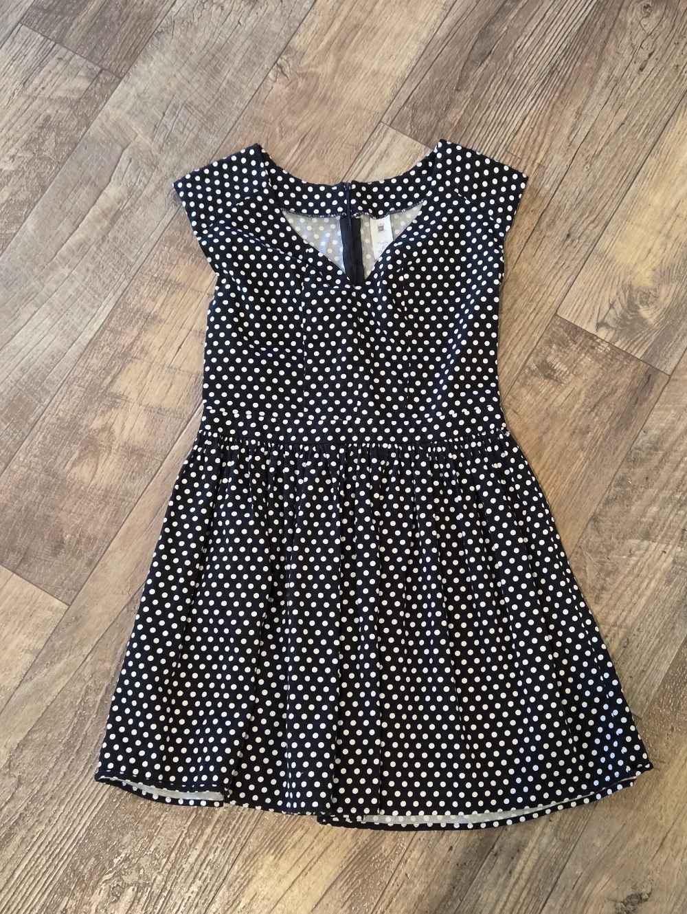 Needle & Thread Black White polka Medium dress